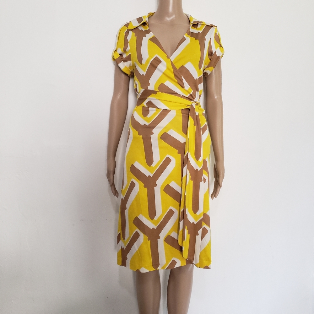 Diana Von Furstenberg print wrap dress.